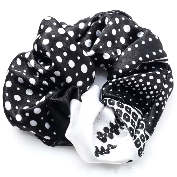 Anna Raxevsky ΜΑΥΡΟ ΜΕ ΛΕΥΚΕΣ ΛΕΠΤΟΜΕΡΕΙΣ SCRUNCHIE