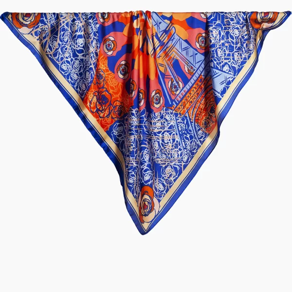 Anna Raxevsky ΜΠΛΕ ΜΑΝΤΗΛΙ ΛΑΙΜΟΥ ΜΕ ΜΕΤΑΞΩΤΗ ΥΦΗ ΚΑΙ ΠΟΡΤΟΚΑΛΙ ΣΧΕΔΙΑ