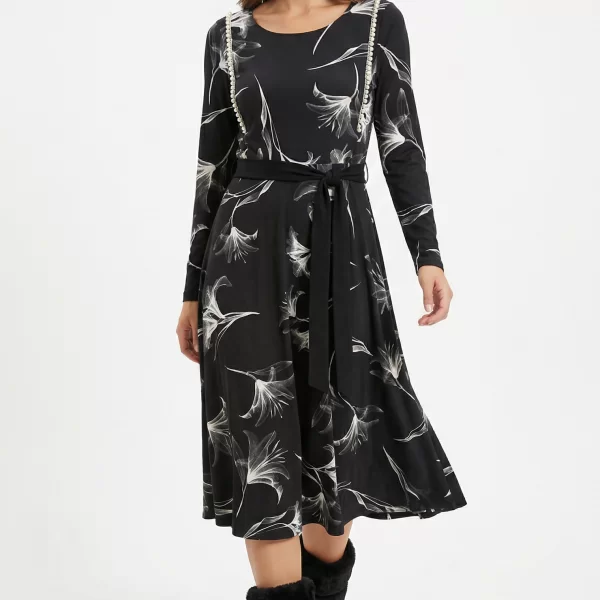 Anna Raxevsky ΦΛΟΡΑΛ ΠΛΕΚΤΟ ΦΟΡΕΜΑ ΜΕ ΠΕΡΛΕΣ