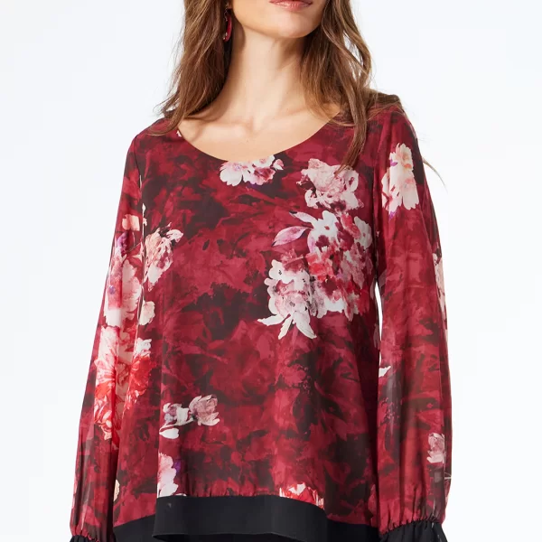 Anna Raxevsky ΦΛΟΡΑΛ ΜΠΛΟΥΖΑ ΜΟΥΣΕΛΙΝΑ ΜΕ ΒΟΛΑΝ