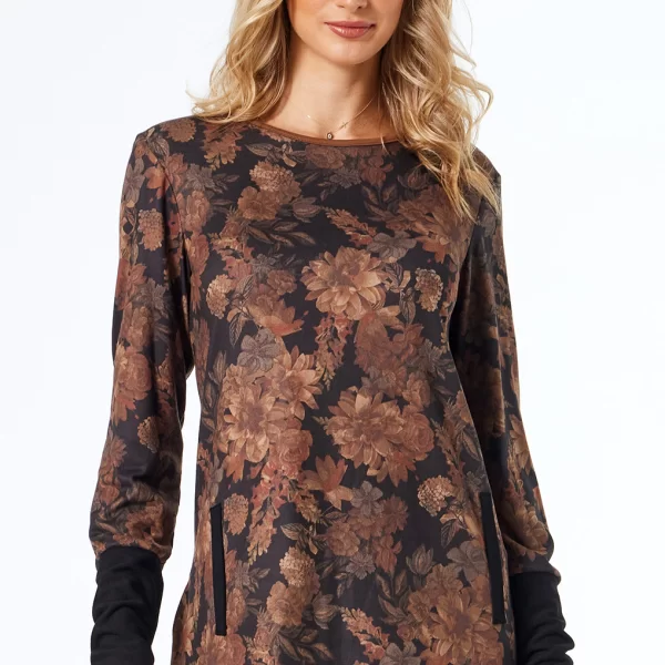 Anna Raxevsky ΦΛΟΡΑΛ ΠΛΕΚΤΗ ΜΠΛΟΥΖΑ ΜΕ ΜΑΥΡΕΣ ΜΑΝΣΕΤΕΣ