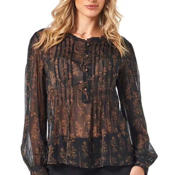 Anna Raxevsky ΦΛΟΡΑΛ ΜΠΛΟΥΖΑ ΜΟΥΣΕΛΙΝΑ ΜΕ ΠΙΕΤΕΣ