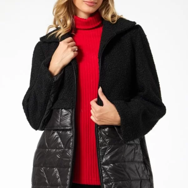 Anna Raxevsky ΜΑΥΡΟ ΜΠΟΥΚΛΕ-ΚΑΠΙΤΟΝΕ ΜΠΟΥΦΑΝ