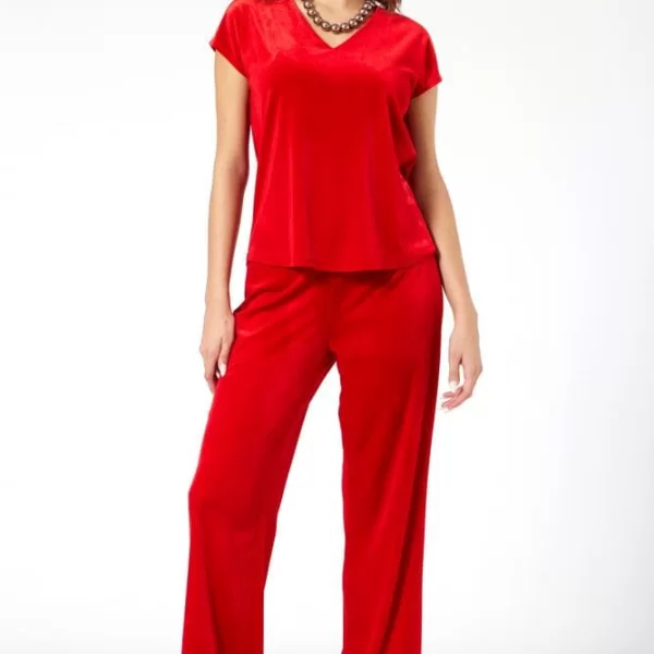 Anna Raxevsky ΚΟΚΚΙΝΟ ΒΕΛΟΥΔΙΝΟ ΠΑΝΤΕΛΟΝΙ ΣΕ ΙΣΙΑ ΓΡΑΜΜΗ