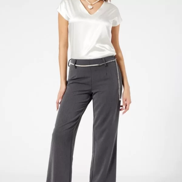 Anna Raxevsky ΓΚΡΙ ΠΑΝΤΕΛΟΝΙ ΣΕ ΙΣΙΑ ΓΡΑΜΜΗ ΜΕ ΦΕΡΜΟΥΑΡ