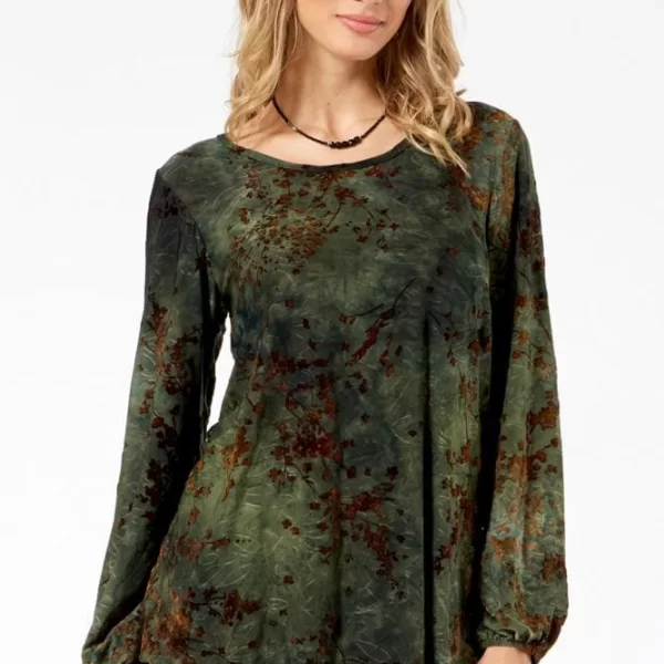 Anna Raxevsky ΦΛΟΡΑΛ ΜΠΛΟΥΖΑ ΜΕ ΛΑΣΤΙΧΟ ΣΤΑ ΜΑΝΙΚΙΑ