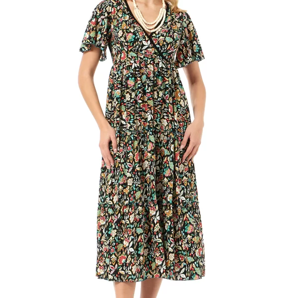 Anna Raxevsky ΦΛΟΡΑΛ ΜΑΞΙ ΦΟΡΕΜΑ ΜΕ ΚΡΟΥΑΖΕ ΜΠΟΥΣΤΟ