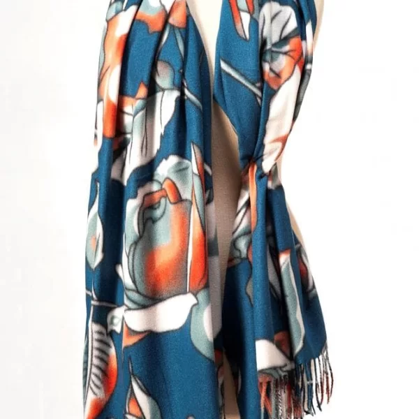 Anna Raxevsky ΜΠΛΕ ΦΛΟΡΑΛ ΚΑΣΚΟΛ ΜΕ ΚΑΣΜΙΡΕΝΙΑ ΥΦΗ