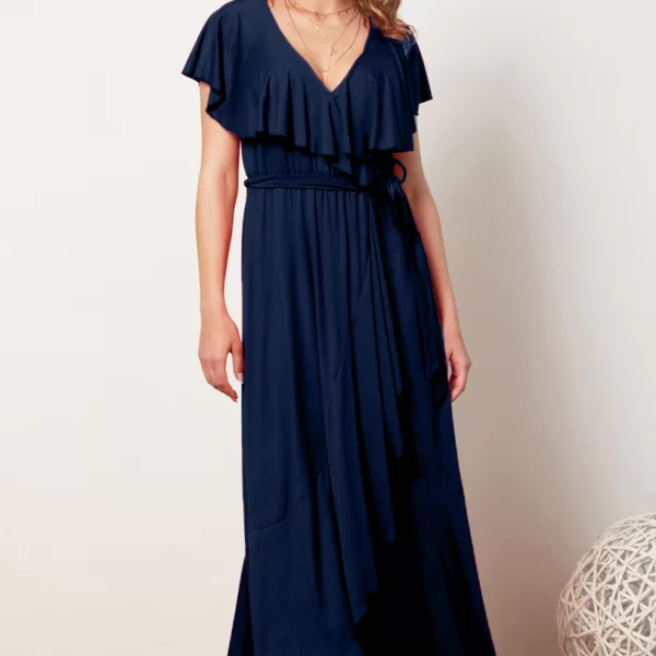 Anna Raxevsky ΜΠΛΕ ΜΑΞΙ ΦΟΡΕΜΑ ΑΣΥΜΕΤΡΟ ΜΕ ΒΟΛΑΝ