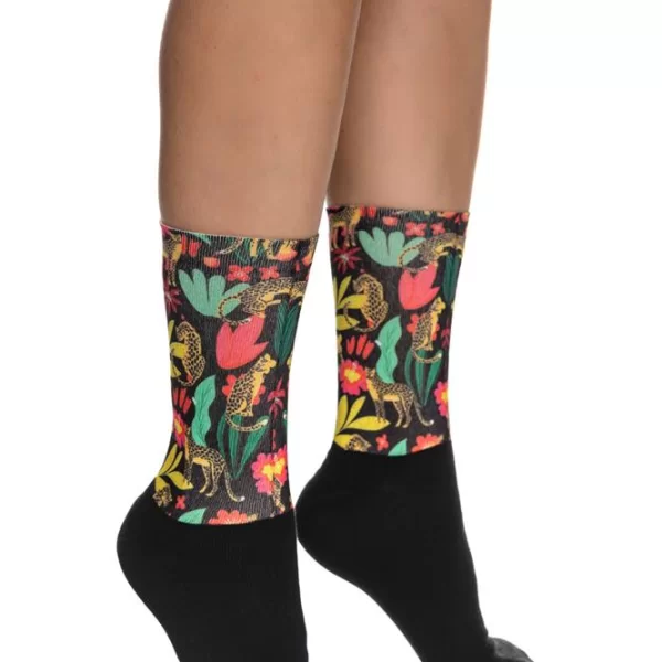 INIZIO ΓΥΝΑΙΚΕΙΑ ΒΑΜΒΑΚΕΡΗ ΚΑΛΤΣΑ ΙΝΙΖΙΟ ΜΕ ΤΥΠΩΜΕΝΟ ΣΧΕΔΙΟ ΖΟΥΓΚΛΑ 3196-06 ΜΑΥΡΟ/ΠΡΑΣΙΝΟ