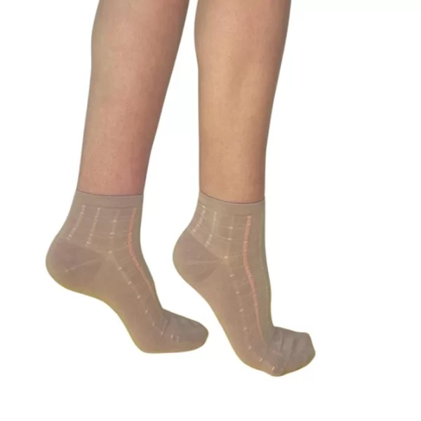 INIZIO ΓΥΝΑΙΚΕΙΑ BAMBOO ΗΜΙΚΟΝΤΗ ΚΑΛΤΣΑ ΜΕ ΣΧΕΔΙΟ ΡΙΓΕΣ 3910-2 ΜΠΕΖ