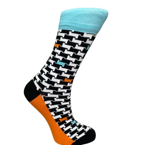 INIZIO ΓΥΝΑΙΚΕΙΑ ΒΑΜΒΑΚΕΡΗ ΚΑΛΤΣΑ ΜΕ ΣΧΕΔΙΟ 3136-04-2 ΜΑΥΡΟ/ΣΙΕΛ/ΠΟΡΤΟΚΑΛΙ