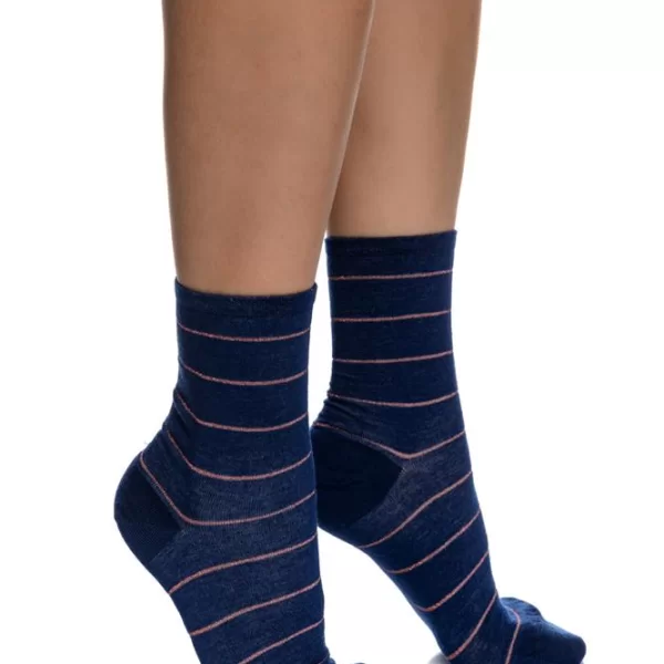 INIZIO ΓΥΝΑΙΚΕΙΑ ΒΑΜΒΟΟ ΚΑΛΤΣΑ INIZIO ΜΕ ΣΧΕΔΙΟ ΛΕΠΤΗ ΡΙΓΑ LUREX 3133-3 ΜΠΛΕ