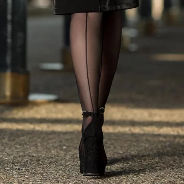 INIZIO ΔΙΑΦΑΝΟ ΚΑΛΣΟΝ 15 DEN LINEA ΣΧΕΔΙΟ ΡΑΦΗ ΠΙΣΩ 3524 ΜΑΥΡΟ