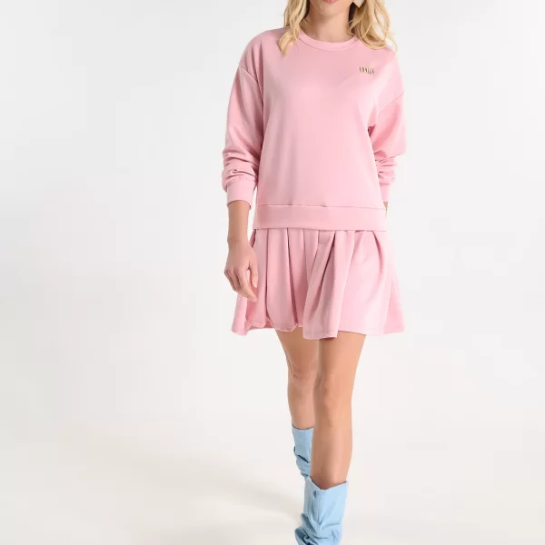  Φόρεμα Με Πλισέ Λεπτομέρεια Και Καρφίτσα