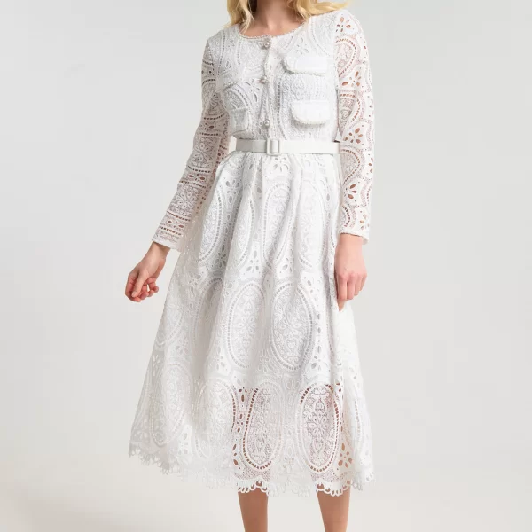  Φόρεμα Δαντέλα Με Πέρλες & Στρας