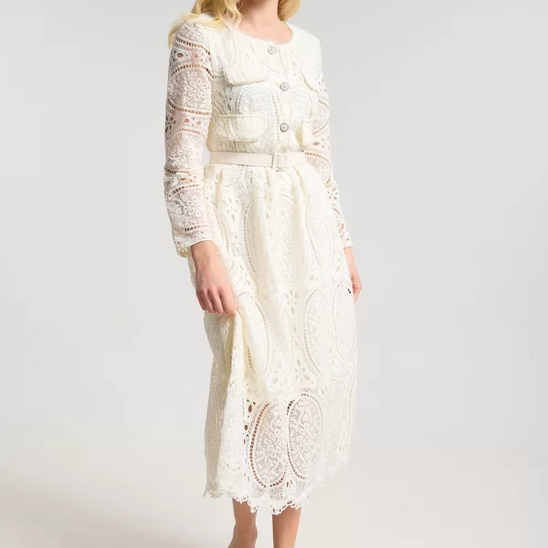  Φόρεμα Δαντέλα Με Πέρλες & Στρας