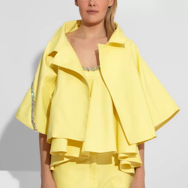 Oversized Peplum Jacket Με Κρύσταλλα C-THROU