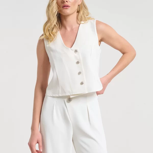  Γιλέκο Με Άνοιγμα Και Στρας Στην Πλάτη Kellys