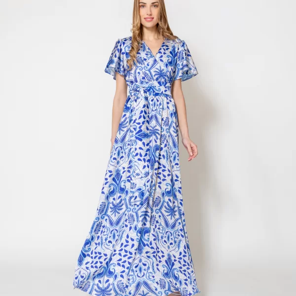  Φόρεμα Maxi Με Λαχούρια & Ζώνη GIANNI RODINI