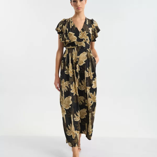  Ολόσωμη Φόρμα BLE Με Tropical Print & Δέσιμο