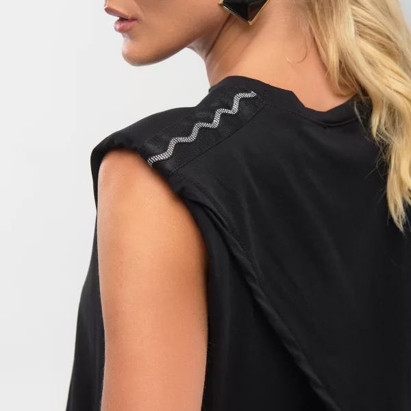  Μπλούζα Αμάνικη με Βάτες & Στρας Kellys