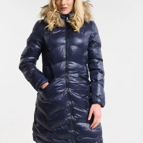  Μπουφάν Μακρύ Puffer Με Αποσπώμενη Γούνα & Κουκούλ