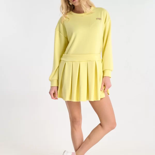  Φόρεμα Με Πλισέ Λεπτομέρεια Και Καρφίτσα