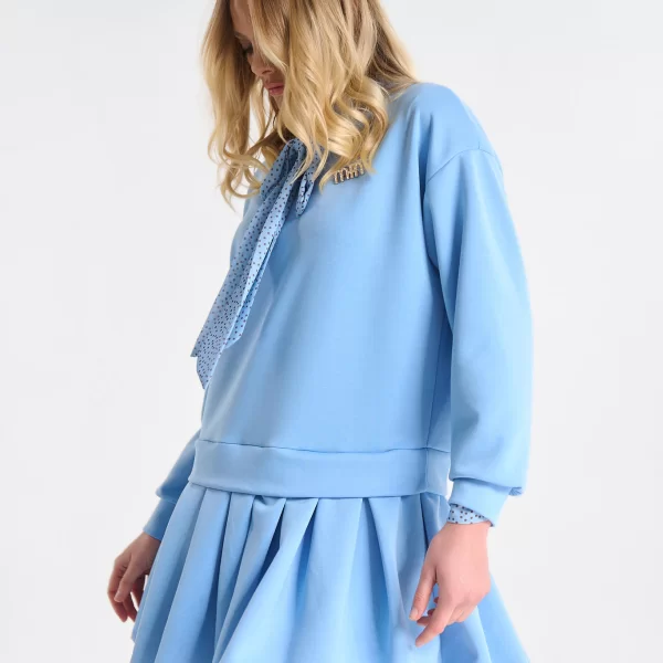  Φόρεμα Με Πλισέ Λεπτομέρεια Και Καρφίτσα