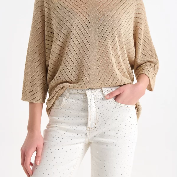  Μπλούζα Πλεκτή Με Λούρεξ Και Διακριτική Λάμψη