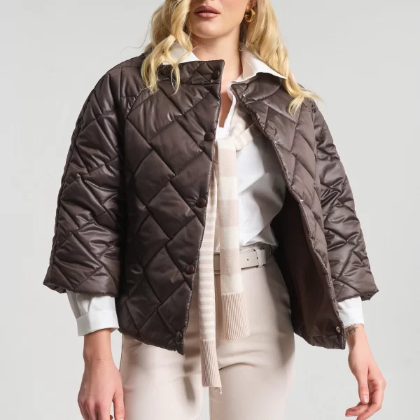  Μπουφάν Καπιτονέ 3/4 Μανίκι Με Κρυφές Τσέπες