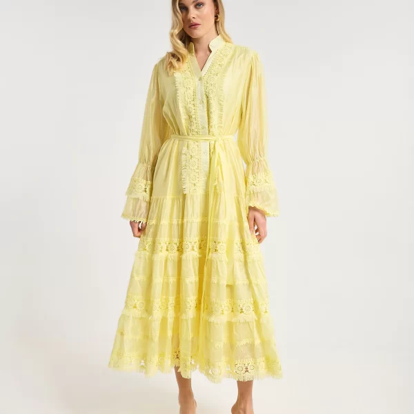  Φόρεμα Μάξι Με Δαντέλα & Ζώνη