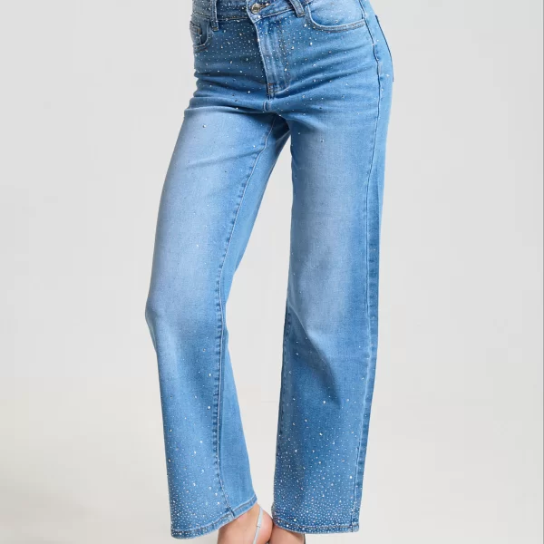  Τζιν Παντελόνι Με Στρας Στις Τσέπες