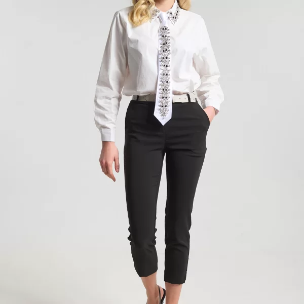  Παντελόνι Tailored Slim Fit Με Ζώνη