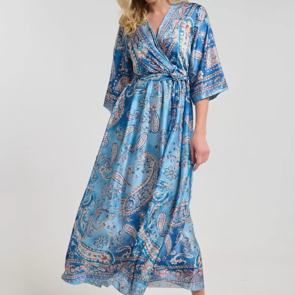  Φόρεμα Maxi Με Λαχούρια Και Ζώνη