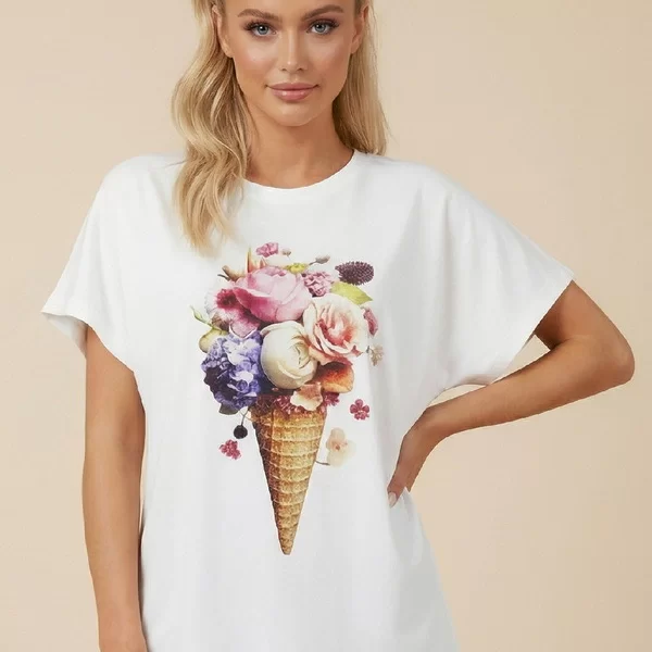  T-Shirt Με Floral Τύπωμα DEJAVU