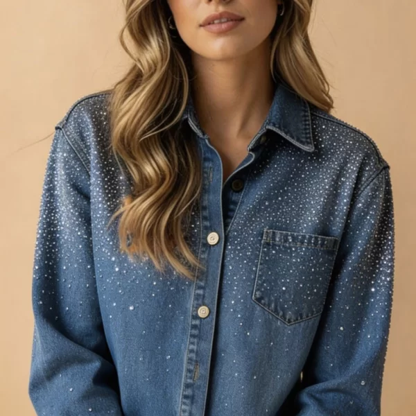  Πουκάμισο Τζιν Με Στρας