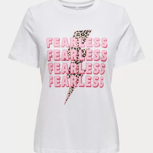 Only T-SHIRT ONLY HENNY REG S/S TOP BOX CS JRS WHITE FEARLESS ONLY