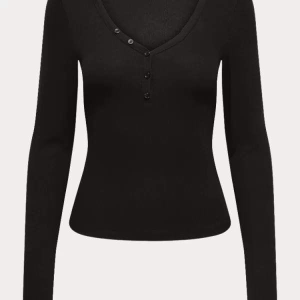 Only TOP ONLY NORA L/S PLACET TOP CS BLACK ONLY