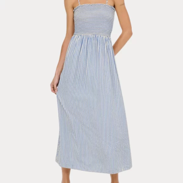 Only ΦΟΡΕΜΑ ONLY B ARI STRAP SMOCK DRESS MOCH STRONG BLUE ONLY