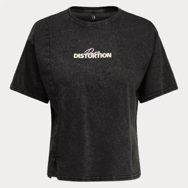 Only T-SHIRT ONLY LUCKY LUCY DETAIL S/S BLACK ONLY