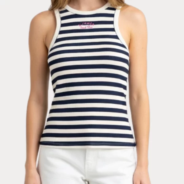 Only TANK TOP ONLY ISLA S/L ONECK STRIPE BRIGHT WHITE NAVY BLAZER ONLY