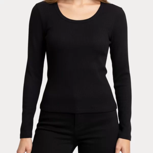 Only ΜΠΛΟΥΖΑ ONLY NORA L/S O NECK TOP CS JRS BLACK ONLY