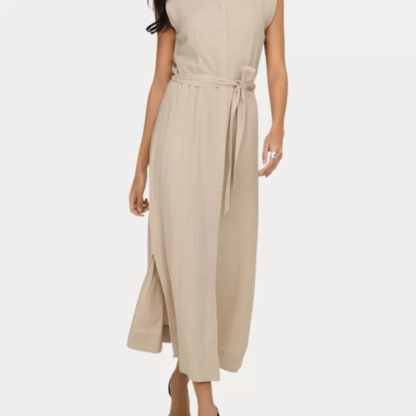 Only ΦΟΡΕΜΑ ONLY GOA SL LINEN BL SHIRT DRESS OXFORD TAN ONLY