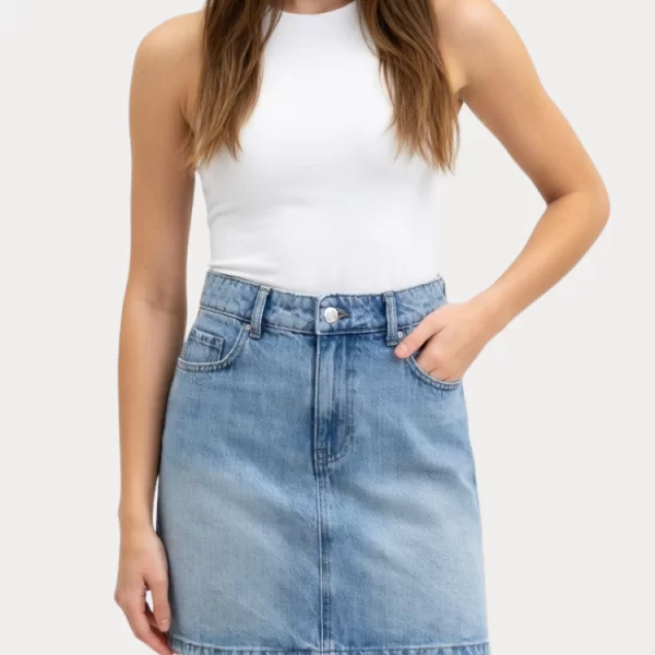 Only ΦΟΥΣΤΑ ONLY MATILDA SHORT SKIRT DNM PIM MOCH MEDIUM BLUE DENIM ONLY