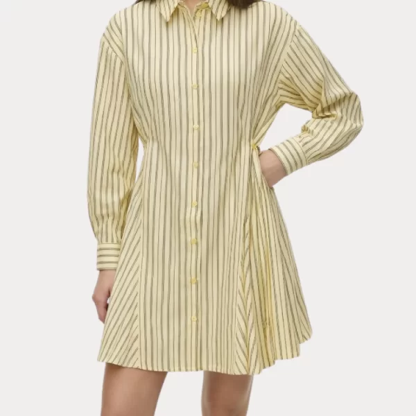 Vero Moda ΦΟΡΕΜΑ VERO MODA SIENA LS SHIRT BUTTON PALE BANANA VERO MODA