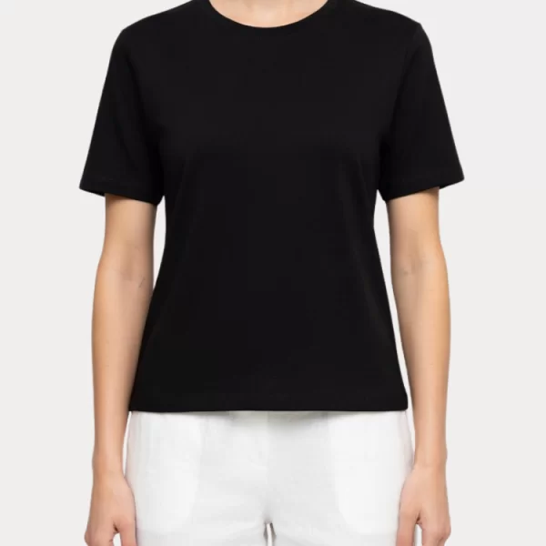 Only T-SHIRT ONLY HAPPY S/S O-NECK BLACK ONLY