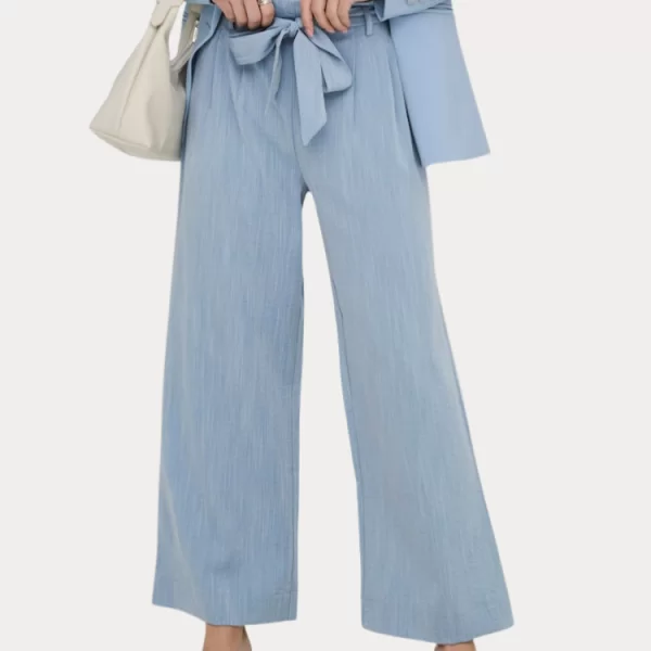 Only ΠΑΝΤΕΛΟΝΙ ONLY MARSA SOLID PAPERBAG PANT FADED DENIM MELANGE ONLY