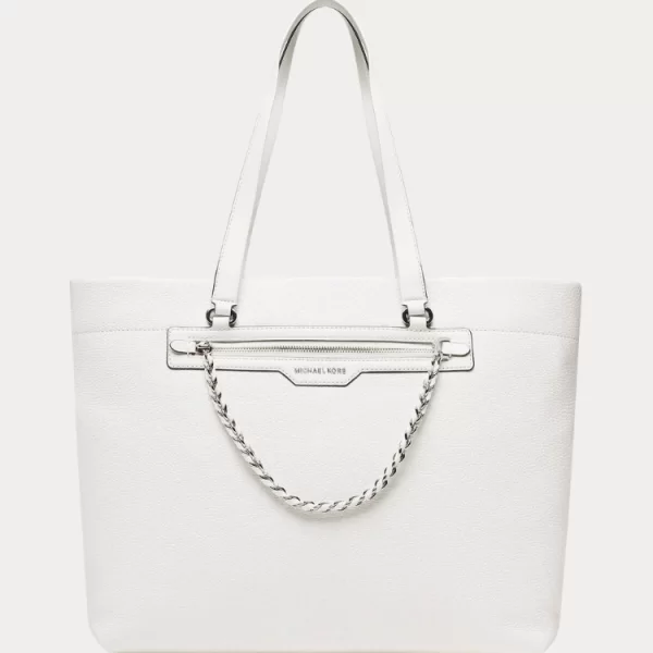 Michael Kors ΤΣΑΝΤΑ MICHAEL KORS LEATHER WHITE MICHAEL KORS