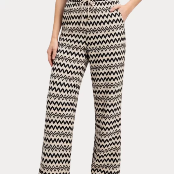 Vero Moda ΠΑΝΤΕΛΟΝΙ VERO MODA VIOLA HW WIDE BLACK / BEIGE VERO MODA